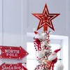 Una varietà di specifiche Pacchetto albero di Natale stella a cinque punte albero top ornamenti stella decorazione ciondolo stella rossa 201006