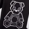 Novo Designer de Mens Tshirts Forma de Verão Camisas com diamante Beads Algodão de Manga Curta Tee Tops Imprimir Urso Luxo O Pescoço Streetwear Slim Hop Hop Alta Qualidade