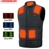 Moto Vêtements Zones Gilet Chauffant Pour Hommes Femmes Usb Veste Banque De Puissance Chauffage Électrique Thermique Chasse Hiver Mode Noir M-3XLMotorcyc