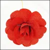 Fleurs décoratives couronnes de fête festive fournitures jardin 80cm grande mousse rose artificielle bling paillettes poudre de poudre pour le mariage s