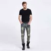 Vendita al dettaglio all'ingrosso Mens Skinny jeans uomo 2016 nuovo marchio Runway slim denim elastico Biker jeans hiphop moto Pantaloni cargo G0104