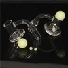 Quartz Blender Spin Bangers Accessoires pour fumer les ongles Bord biseauté à 90 degrés Quartz Banger 14mm Joint mâle avec perles de rubis