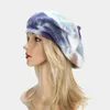 Winter Vintage Luxe vrouwen Beret Rainbow Tie Dye Print Wool Hat Vrouwelijk gebreide motorkap Caps Spring Herfstmerk Women Hoeden J220722