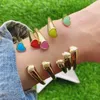 Bracelet 4pcs 2022 Mode Plaqué Or Arrivée Simple Émail Coloré Coeur Poignets Bracelets Réglables Pour Femmes GirlsBangle Inte22