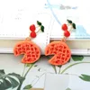 Dangle & Chandelier Cute Temperament Cartoon Pizza Baking Paint Earrings Exaggerated Creative Cherry EarringsDangle Farl22