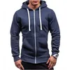 Covrlge Erkekler Hoodies Ceket Bahar İpli Fermuar Kapşonlu Kazak Erkek Uzun Kollu Cep Kazak Sonbahar Hoodie Coat MWW145 220325