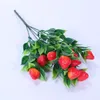 Flores decorativas grinaldas pedaços de espuma de natal plantas artificiais Berries Variedade Decorações da família Bright Red Holly