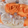 Flores decorativas grinaldas laranja e creme Buquês de casamento de casamentos de noiva para decoração decorativa