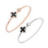 Bijoux simple mode bracelet trèfle porte-bonheur bracelet en alliage pour femmes bracelets en fil d'or rose bangles271J