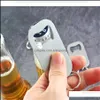 Openers Kitchen Tools Kitchen Dining Bar Home Garden Stainless Steel Wine Key Chain Holders Beverage Rings Promotional Gifts Craft Drop D