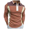 Polos para hombres Camisa blanca de manga larga para hombres Moda para hombres Cremallera de solapa suelta Impresión digital 3D Top T Jersey ligero para hombres