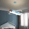 Modern LED -hängslampa för barnrummet sovrum hem barn baby pojkar flygplan hängande tak ljuskronor dekor ljus fixtur