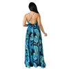 Abiti casual Stampa floreale Boho Maxi Dress Sling Cross Sexy senza spalline Lady Bohemian Summer Long Women Beach RobesCasual