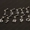 Zircon Fashion Surgical Stainless Steel Navel Piercing Pendant Number Belly Button Rings Women Body Jewely