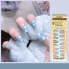 False Nails 24pc Nail Art Fake With Jelly Lim Tips Clear Press On Coffin Stick Display Full Cover Artificial Designs Löstagbar 0616
