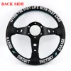 13inch Vertex White Embroidery Black Genuine Leather Drift Sport Steering Wheels With Blue Stitching