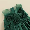 Girl's Dresses Rose Flower Princess Dress For Girls 6-24M Baby Summer Evening Bridesmaid Wedding TuTu Year 2022Girl's