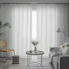Blindar stil transparent vita tyllgardiner för vardagsrum randig vertikal slöja mode ren gardin heminredning anpassad storlek 220525