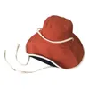 Wide Brim Hats Women Fisherman Hat Sunscreen Anti-UV Adjustable Fasten String Big Bucket Beach HeadwearWide