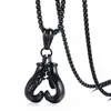 Gioielli da uomo Sport Fitness Collares Collane con ciondolo in acciaio inossidabile Gioielli da uomo Colar Collier Collana con doppio guantone da boxe