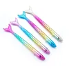 Gel Pens 1PC Cute Creative Mermaid Shape Gradient Color Neutral Colored Quicksand Stationery School Office Supplies