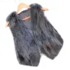 real raccoon fur vest women's short design casual natural coat gradient color outwear T220716