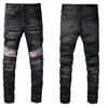 Mode Heren Jeans Koele Stijl Luxe Designer Denim Broek Distressed Ripped Biker Zwart Blauw Jean Slim Fit Motorfiets Maat 28-40