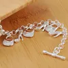 Braccialetti Charm 925 Stamp Silver Color Cupple con scarpe con tacco alto Fashi