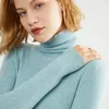 Camisolas femininas Cashmere Sweater Sweater Women Winter Jumpers tricotado fêmea de manga longa de pullovestunhão apertada grossa