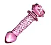 Cristal Rose Penis Glass Men's G-Spot Plugue Anal Plug Masturbação Erotic Expander Adulto Sexy Brinquedo Produtos Prostato