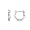 Hoopörhängen Huggie String of Beads Sterling Silver Jewelry for Woman Diy Wedding Present Party Make Up Accessories Hoop