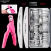 500pcs Box Kit Clear Natural False Nail Tips Full Half Cover French False Art Acrylic Finger UV Manicure Tools 220827