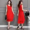 Summer Sleeveless Chiffon Dress Long plus Size Strap Woman Vestido De Mujer Femme Robe 220521