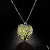 Pendant Necklaces Pendants Jewelry New Glow In The Dark Necklace Hollow Heart Luminous For Wife Girlfriend Daughter Mom Fashion Gift