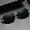 Moda Spor Güneş Gözlüğü Erkekler için Polarize Güneş Gözlüğü Sokak Shot Metal Gözlükler Gri Altın Yüksek Kalite Lüks Büyük Çerçeve Gözlük Pilot Gölgeleri UV Koruma