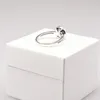 925 Sterling Silver Mark Rrings Clear Cz Diamond Classic Wedding Ring for Women Girls Gift for Pandora med originallåda