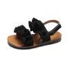 Mode Mädchen Strand Sandalen Casual Lotus Blatt Komfortable Weichen Boden Haken Schleife Strand Schuhe Für Kinder Kinder Kleinkind Wohnungen 220425