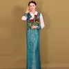 Silk blend Ethnic clothing traditional Tibetan long Dress for Women Classical Tibet style cheongsam elegant Oriental Robe Asian costume