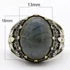 925 Sterling Silver Men039S Natural Labradorite Paw Prints رائعة الرجعية الاتجاه الرجعية الأزياء اليدوية الزفاف التركي RI8923466764