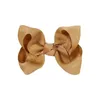 Barnflickor 4 tum hårbågar Hårklämmor Barrettes Grosgrain Ribbon Bow Hairn Pins barn huvudbonad