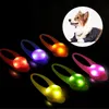 Colarinhos de cachorro pingente de colméias com tags de led à prova d'água, segurança piscando, colar de silicone luminoso levemente perdido