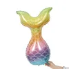 Sjöjungfrun svansfolie nummer ballongskal folie ballonger latex ballonger tjej dusch födelsedag bröllopsdag leveranser mj0741