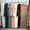 Etnische kleding Vestidos Abaya Dubai Turkije Kaftan Arabische moslim hijab lange jurken voor vrouwen gewaad Musulmane Longue Islam