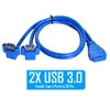 Connettori per cavi per computer 50 cm angolato verso l'alto tipo A doppia femmina USB 3.0 a scheda madre 20 pin 19 pin scatola intestazione slot cavo per montaggio a pannello computer