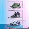 Пластиковая складная магнитная коробка для хранения обуви прозрачная обувь дисплея Комбинированный шкаф