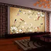 Wallpapers Benutzerdefinierte jede Größe Wandbild Tapete 3D Stereo Blumen Vögel chinesischen Stil handgemalte Po Wandmalerei Wohnzimmer TV Sofa DekorWand