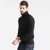 Hiver nouveaux hommes pulls à col roulé noir Sexy pulls tricotés hommes couleur unie décontracté mâle pull automne tricots L220801