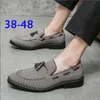 Hommes chaussures Plaid toile mode affaires décontracté quotidien sauvage fête classique rétro PU gland une pédale britannique mocassins Da60