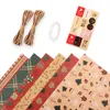 Kerst Retro Wrapped Paper Santa Claus Sneeuwman Wikkelpapier Kerstmis geschenk Diy Packing Papers Valentijnsdag Flower Wrapper BH7021 Tyj