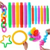 100 Stück Kinder entlasten Linderung pädagogische Antistress Zappeln Squeeze Mini Pop Tubes ganze sensorische Anti-Stress-Spielzeug Geschenke1800921